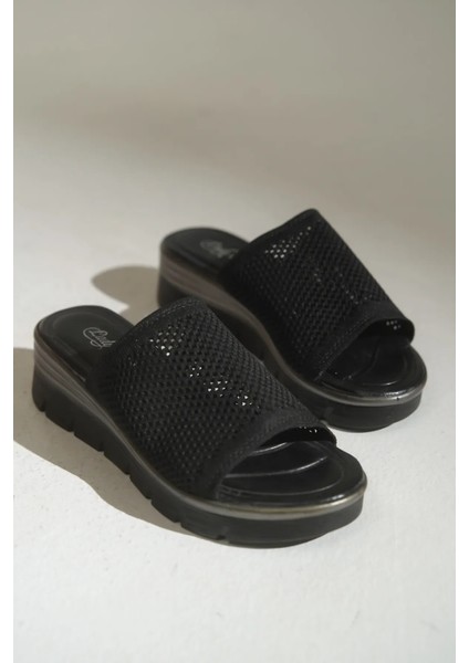 Poli Hafif Taban Günlük Triko Kadın Terlik Siyah modelleri