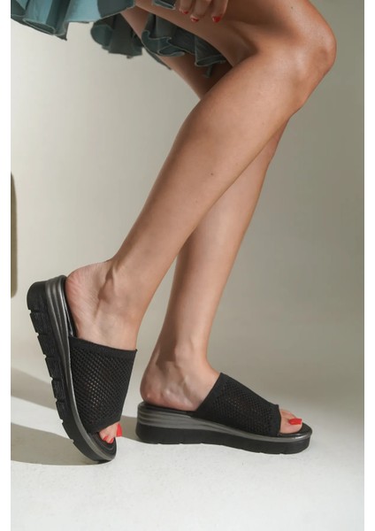 Poli Hafif Taban Günlük Triko Kadın Terlik Siyah fırsatları
