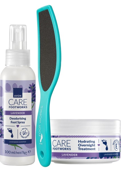 Foot Works Lavanta Özlü Gece Ayak Kremi ve Ayak Spreyi Paketi 150 ml 100 ml Nemlendirici