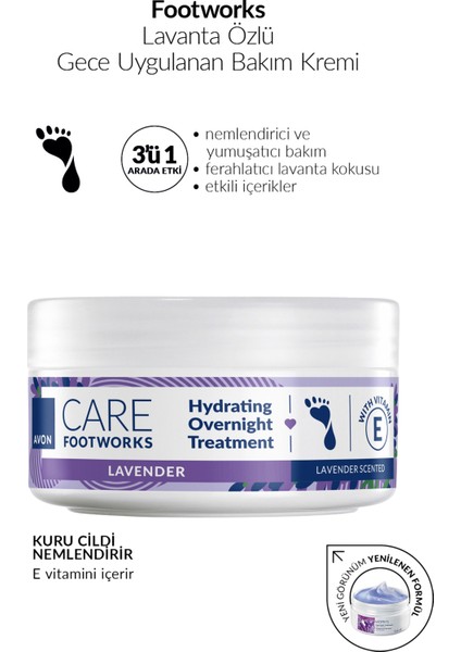 Foot Works Lavanta Özlü Gece Ayak Kremi ve Ayak Spreyi Paketi 150 ml 100 ml Nemlendirici modelleri