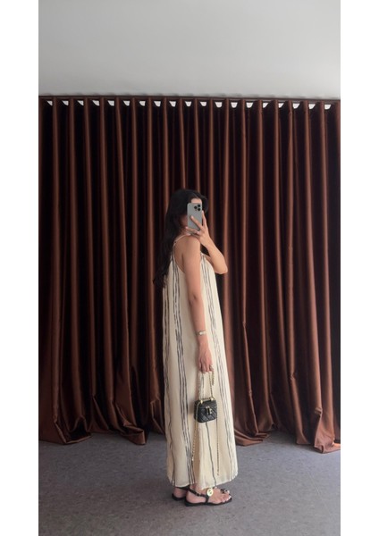 Soluk Antrasit Çizgili Ip Askı Elbise fiyatları