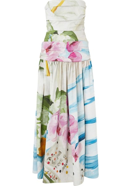 Nershall Maxi Dress, Dokulu Baskılı Uzun Gece Elbisesi