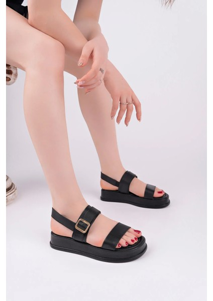 Poli Hafif Taban Günük Kadın Sandelet Siyah fırsatları