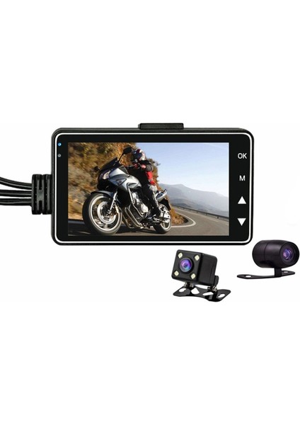 4K Full Hd 2 Kameralı Ön ve Arka Görüş Motosiklet Kamerası - Motor Kamerası