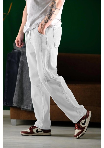 Reax Camils Beli Lastikli Ipli Düz Paça Rahat Kesim Erkek Jean Pantolon fiyatları