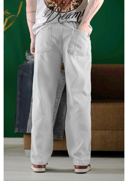 Reax Camils Beli Lastikli Ipli Düz Paça Rahat Kesim Erkek Jean Pantolon fırsatları