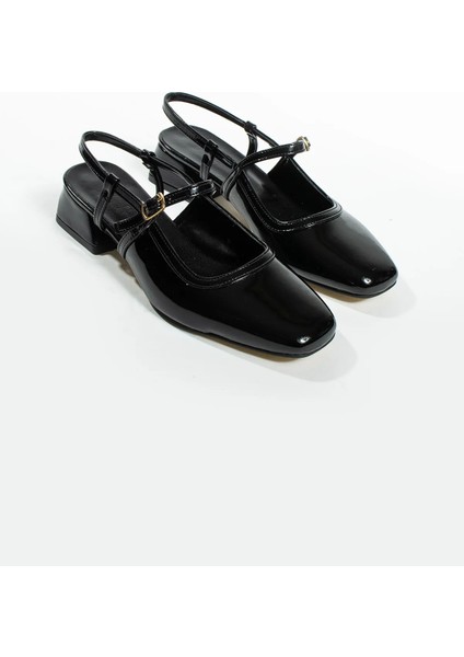 Burnu Kapalı Alçak Kalın Topuklu Kadın Ayakkabı Siyah indirimleri