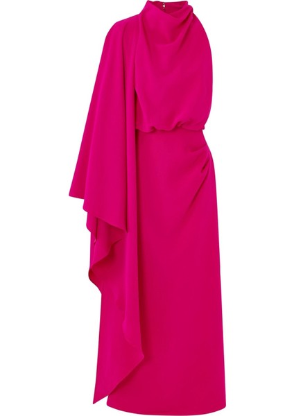 Flintshire Maxi Dress, Saten ve Tek Kollu Şık Gece Elbisesi