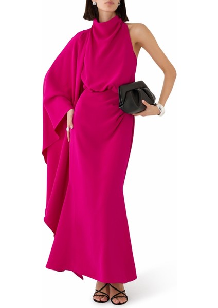 Flintshire Maxi Dress, Saten ve Tek Kollu Şık Gece Elbisesi modelleri