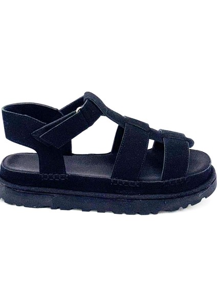 Eva Hafif Taban Rahat Cırtlı Kadın Sandalet Siyah fırsatları