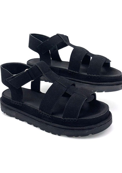Eva Hafif Taban Rahat Cırtlı Kadın Sandalet Siyah indirimleri