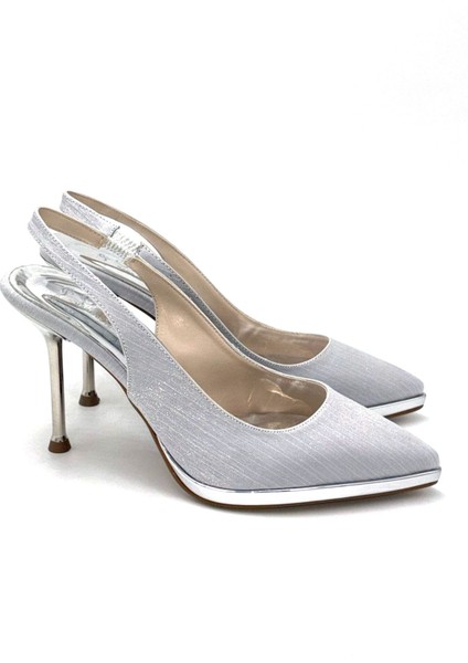 Zizi Burbu Kapalı Arkası Açık Topuklu Kadın Ayakkabı Gumüş fırsatları