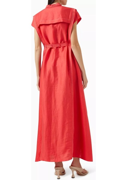 Fairyhill Maxi Elbise, Kırmızı Linen Karışımlı fiyatları