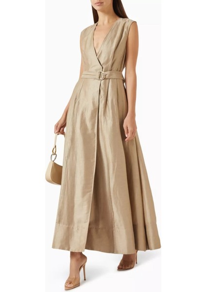 Hepworth Kemerli Maxi Elbise, Linen Karışımlı fiyatları
