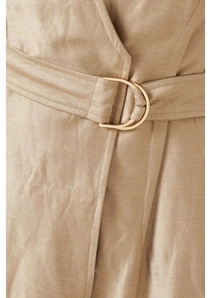 Hepworth Kemerli Maxi Elbise, Linen Karışımlı fırsatları