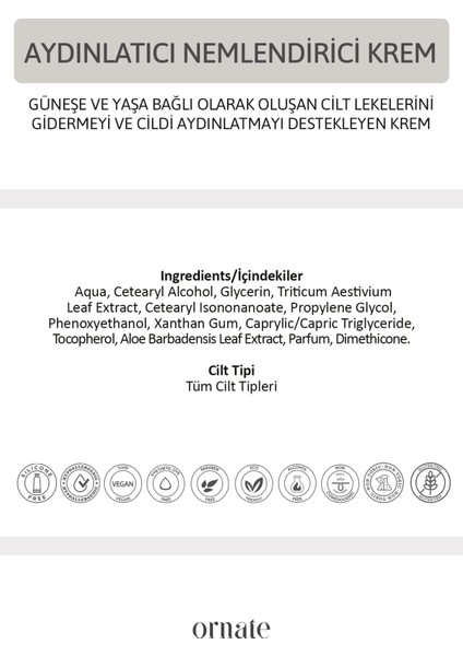 Boşnak Beyazlatıcı Nemlendirici Leke Kremi Bosnian Cream 50 ml indirimleri