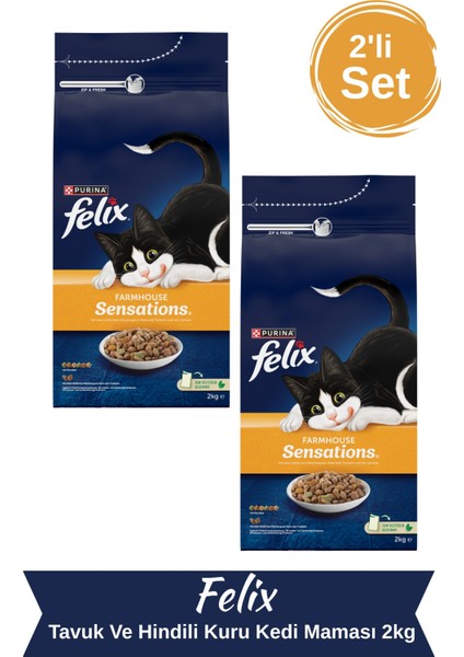 Tavuk ve Hindili Kuru Kedi Maması 2kg 2'li Set