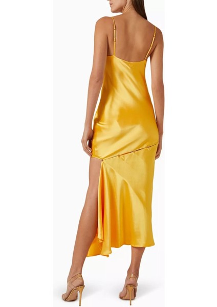 Halewood Maxi Elbise, Saten Cami Elbise Pearl