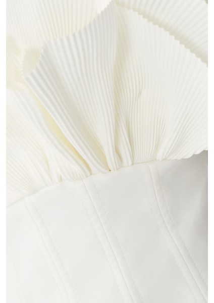 Whittington Gown, Asimetrik Omuzlu Saten Gece Elbisesi