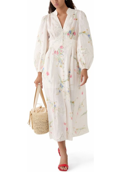 Lucky Lace Plunge Midi Dress ,dantel Detaylı V Yaka Midi Elbise fiyatları