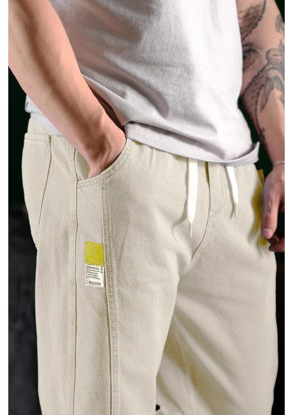 Reax Camils Beli Lastikli Ipli Düz Paça Rahat Kesim Erkek Jean Pantolon fiyatları