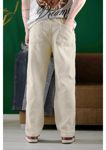 Reax Camils Beli Lastikli Ipli Düz Paça Rahat Kesim Erkek Jean Pantolon fırsatları
