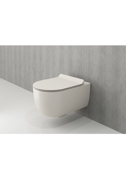 V-Tondo Rimless Asma Klozet Kanalsız Kapak Hariç Parlak Bisküvi 1416-014-0128