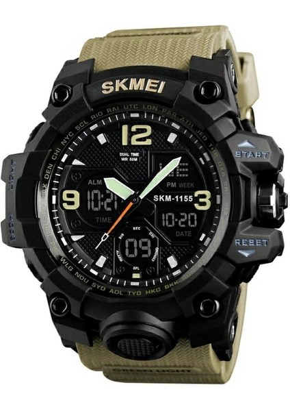 Skmei 1155B Erkek Kol Saati Digital - Analog Ekran Silikon Kordon