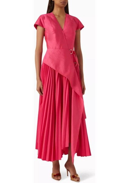 Docklands Fuschia Kemerli Midi Elbise