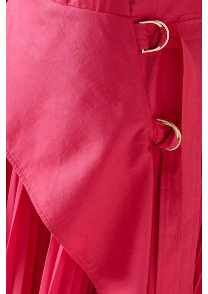 Docklands Fuschia Kemerli Midi Elbise fırsatları