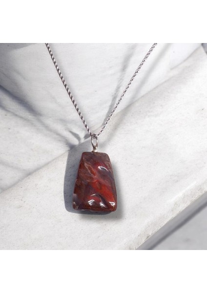 Kahverengi Kuvars Şekilli Çelik Zincirli Kolye fiyatları