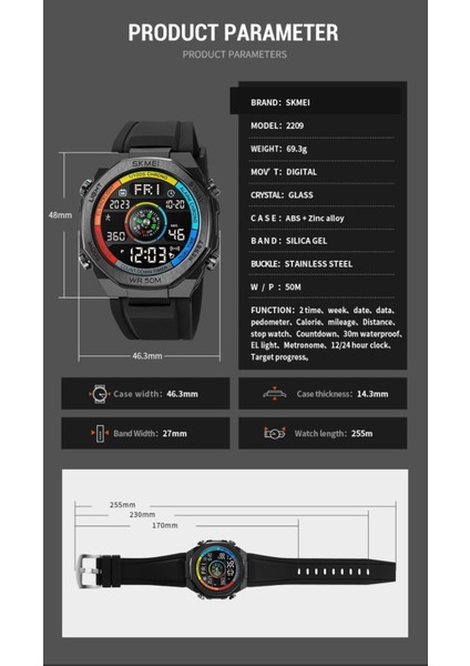 Skmei 2209 Pusulalı Spor Erkek Kol Saati modelleri