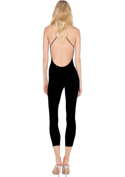 low Back Fara Slip Catsuit - V Yaka, Düğmesiz, Çapraz Sırt Detaylı Tek Parça Tasarım fiyatları