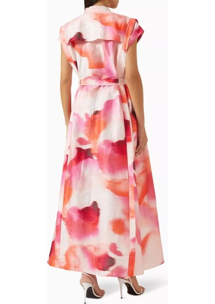 Highlow Maxi Dress, Hafif Keten Karışımlı, Rahat Kesim fiyatları