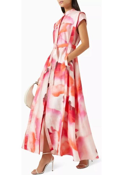 Highlow Maxi Dress, Hafif Keten Karışımlı, Rahat Kesim modelleri