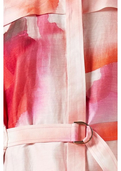 Highlow Maxi Dress, Hafif Keten Karışımlı, Rahat Kesim fırsatları