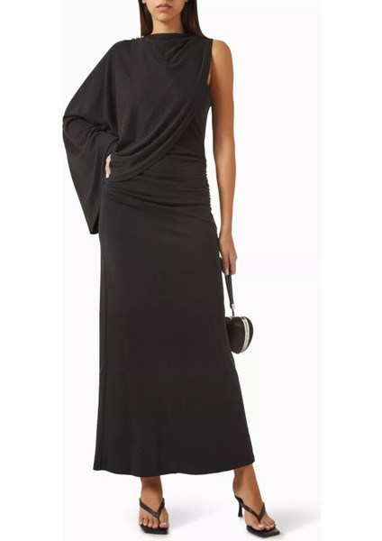 Odder Midi Dress, Siyah Drapeli Elbise fiyatları