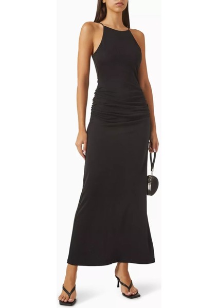 Odder Midi Dress, Siyah Drapeli Elbise fırsatları