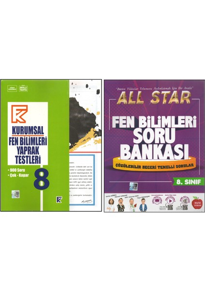 Kurmay 8.sınıf Kurumsal Yaprak Test+Newton All Star Fen Bilimleri (2 Kitap)