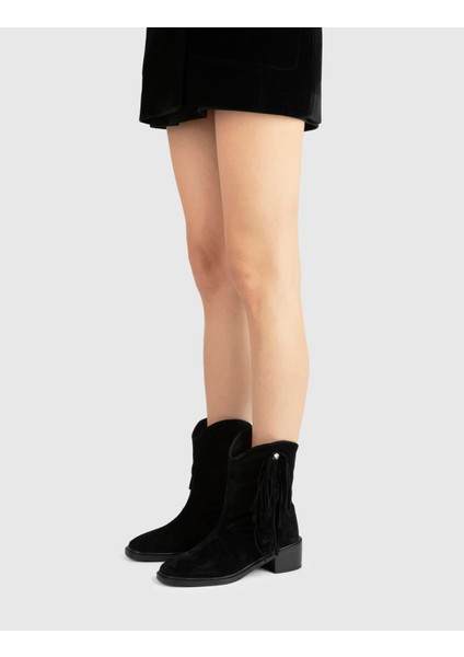 Ankie Hakiki Süet Deri Kadın Siyah Topuklu Bot fiyatları