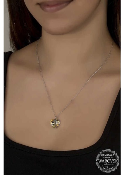 Swarovski Crystal Taşlı Kalp Gümüş Kadın Kolye fiyatları