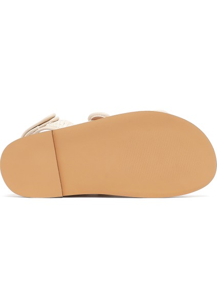 Kadın Bej Hasır Sandalet 25SFD4404M7 fırsatları