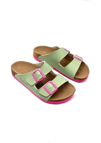 Fly Soft Çift Tokalı Günlük Terlik Yeşil