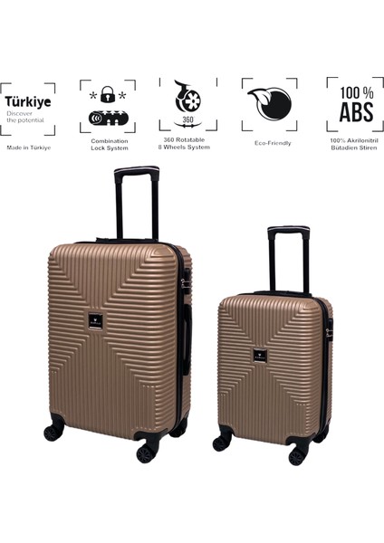 Bowtie Abs Küçük (Kabin) ve Büyük Boy 2'li Valiz Seti fiyatları