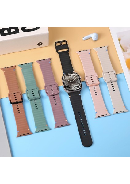 Apple Watch 4 5 6 7 8 9 10 Se Ultra Uyumlu 44 45 46 49MM Dalgalı Tasarım Silikon Kordon Kayış fırsatları
