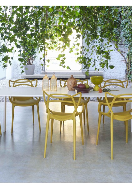 Kartell Masters Sandalye Seti (2 Adet): Güneş Sarısı, Istiflenebilir modelleri