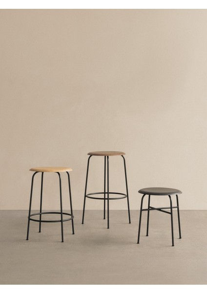 Afteroom Deri Bar Taburesi - Siyah, Minimalist Metal Ayaklı fırsatları