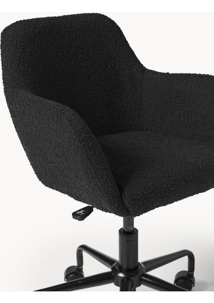 Bouclé Ofis Sandalyesi Lucie: Beyaz, Altın Ayaklı, Ayarlanabilir