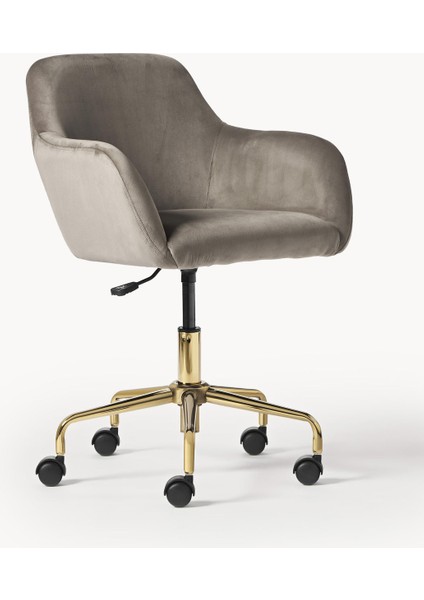 Lucie Kadife Ofis Sandalyesi: Beyaz, Ayarlanabilir, Şık ve Fonksiyonel fiyatları