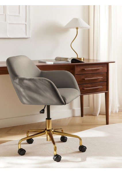 Lucie Kadife Ofis Sandalyesi: Beyaz, Ayarlanabilir, Şık ve Fonksiyonel modelleri